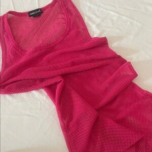 Wet Seal Fuchsia Mesh Chemise